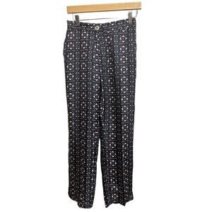 Vilagallo Ornella navy print pant navy silk size 38 $215‎